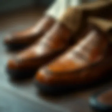 Craftsmanship and Material Quality in Loafers Close-up of high-quality leather used in loafers