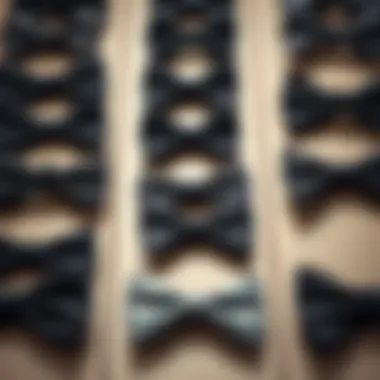 Fashionable Display of Sparkly Bow Ties Variety of sparkly black bow ties on display for fashion choices