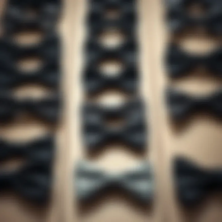 Fashionable Display of Sparkly Bow Ties Variety of sparkly black bow ties on display for fashion choices