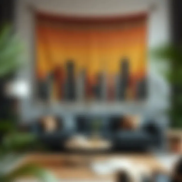 Diverse Styles of Bar Tapestry in Home Decor A collection of various bar tapestry styles displayed in a modern living space.