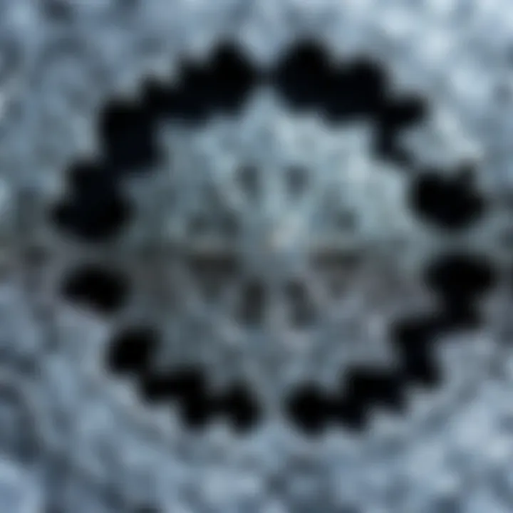 Intricate design patterns from diamond art kits displayed artistically