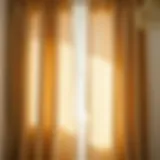 Elegant linen curtain draped in a sunlit room