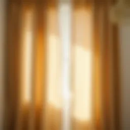 Elegant linen curtain draped in a sunlit room