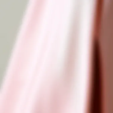 Close-up of luxurious fabric used in mid-length slit dress