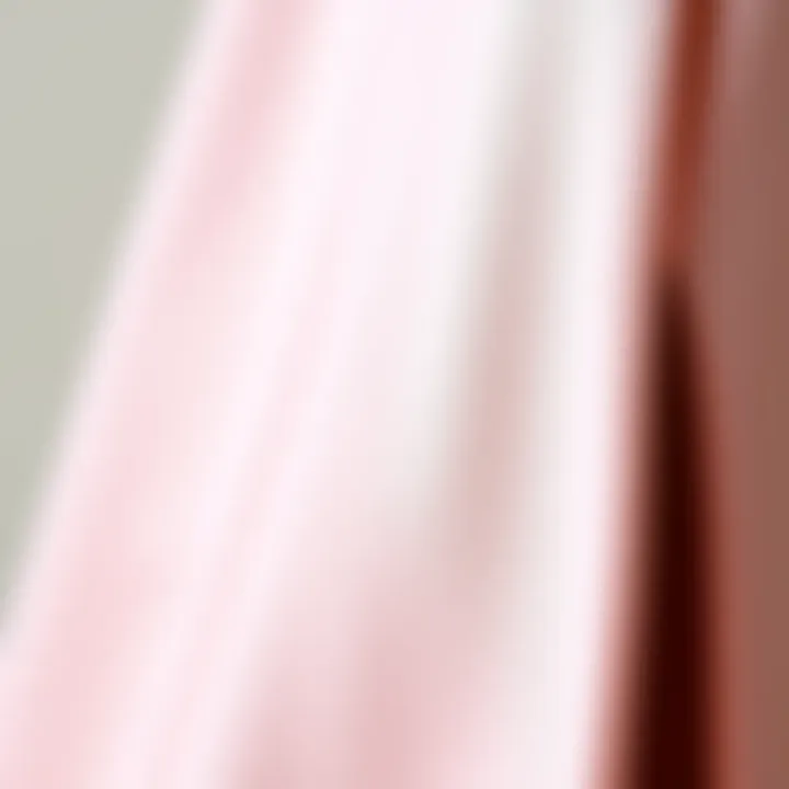 Close-up of luxurious fabric used in mid-length slit dress