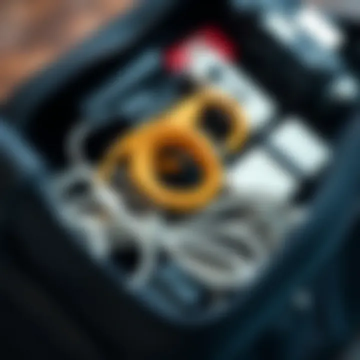 Neatly Arranged Travel Bag A neatly arranged travel bag showcasing organized cords