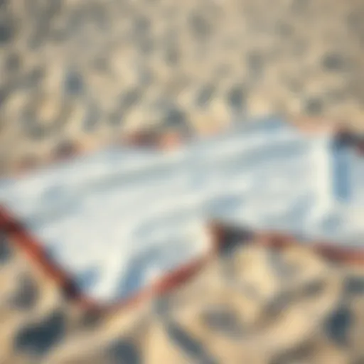 Elegant Beach Blanket Spread Elegant beach blanket spread out on the sand