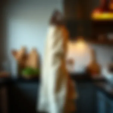 The Fusion of Style and Functionality in Aprons Stylish apron hanging gracefully in a modern kitchen