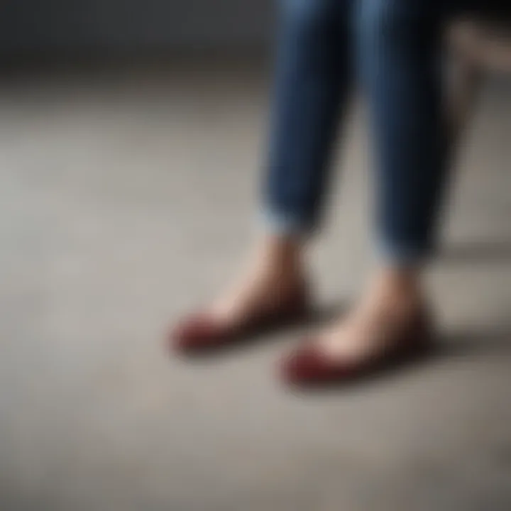 Stylish outfit showcasing closed toe dress shoe flats in a casual setting