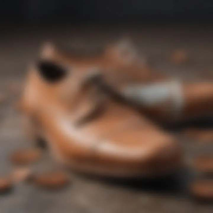 Close-up view of sustainable materials used in closed toe flats