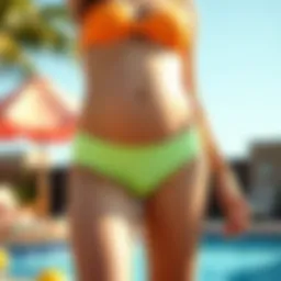 Chic high rise maternity swim bottoms in vibrant colors