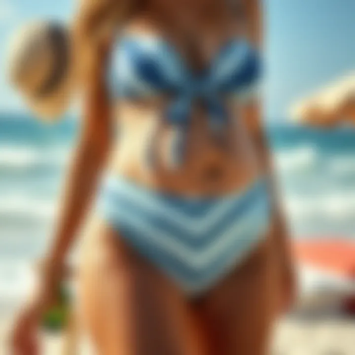 Maternity Swim Bottoms with Beach Accessories Maternity swim bottoms paired with stylish beach accessories