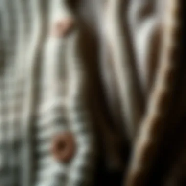 Textures and Materials of the Elegant Cardigan Close-up of luxurious fabric textures used in cardigans