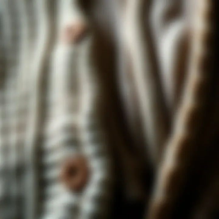 Textures and Materials of the Elegant Cardigan Close-up of luxurious fabric textures used in cardigans