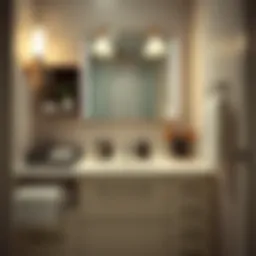 Sophisticated bathroom vanity with organized grooming essentials