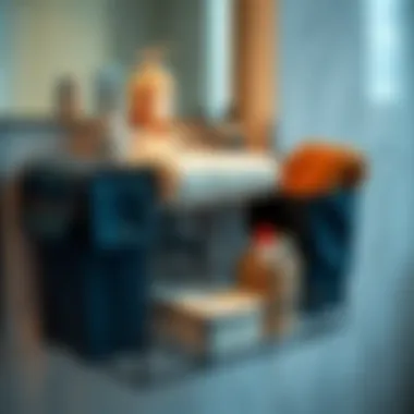 Stylish bathroom organizer showcasing various materials