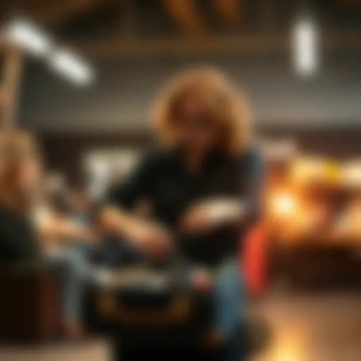 Functionality Meets Style in Action A hair stylist using a well-organized carrying case