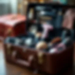 Stylish hair stylist carrying case showcasing organized tools