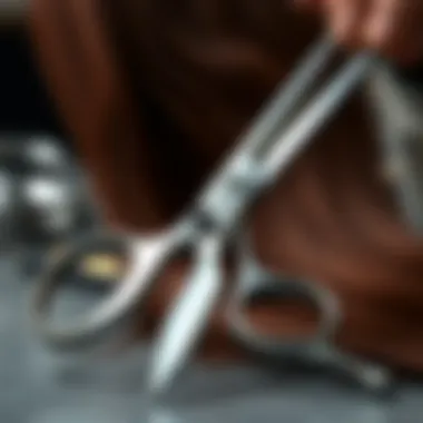 Close-up of high-quality scissors used in hairstyling