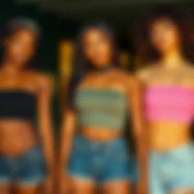 Celebrating Body Positivity A group of diverse individuals showcasing body positivity in crop tops.