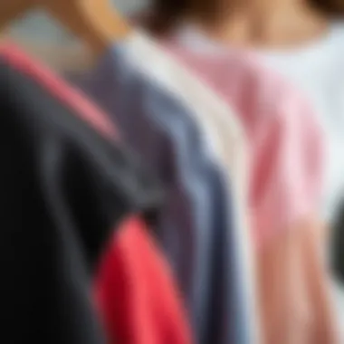 A close-up of various fabric textures used in crop tops.