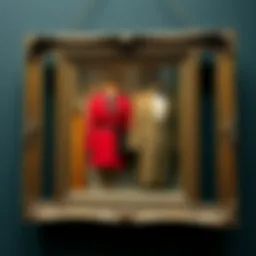 Historical double-sided frame showcasing vintage fashion