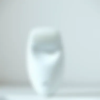 Sleek Silicone Facial Cleanser Design A close-up view of a sleek rechargeable silicone facial cleanser showcasing its modern design.