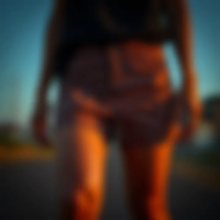 A visual representation of sustainable materials used in the production of biker shorts.