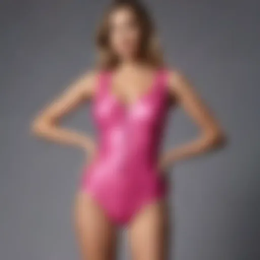 Elegant design of a zip front one piece swimsuit on a stylish mannequin