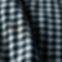 Close-up view of houndstooth fabric showcasing intricate patterns