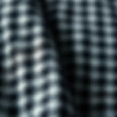 Close-up view of houndstooth fabric showcasing intricate patterns