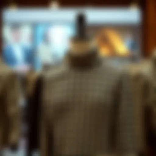 Elegant houndstooth turtleneck on display
