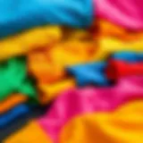 A vibrant array of t-shirt colors showcasing various fabric textures