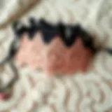 Elegant lace blindfold on a vintage lace background
