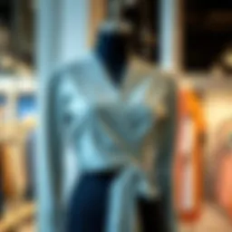 Elegant long sleeve cropped wrap top displayed on a mannequin