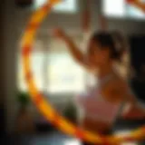 Weighted hula hoop in action during exercise session