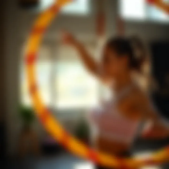 Weighted hula hoop in action during exercise session