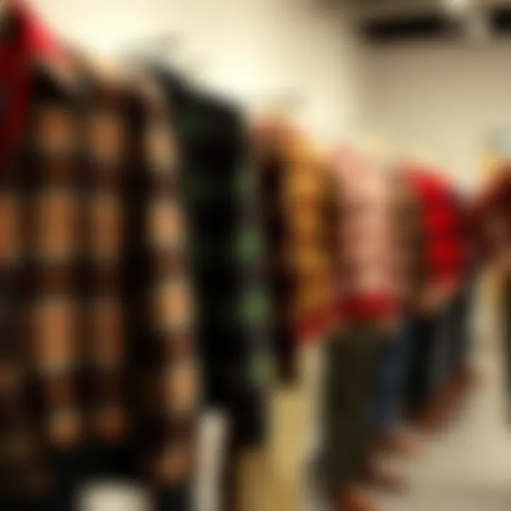 A historical display of plaid sweaters through the decades, illustrating its evolution in fashion.