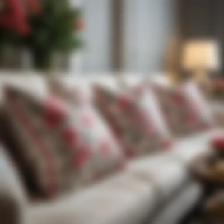 Stylish living room featuring floral body pillow covers in decor