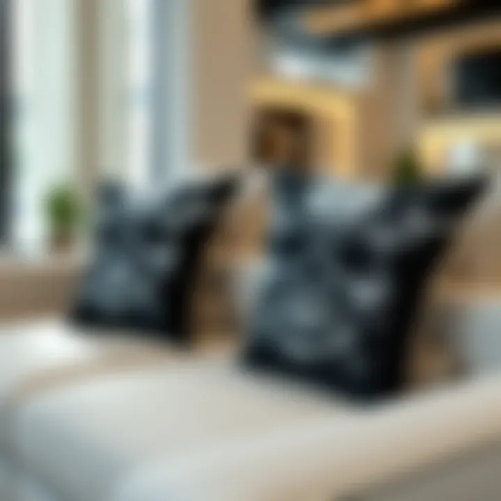 Stylish living room featuring skull pillow covers as a decor highlight