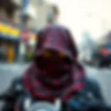 A classic motorcycle do rag showcasing intricate patterns and vibrant colors.