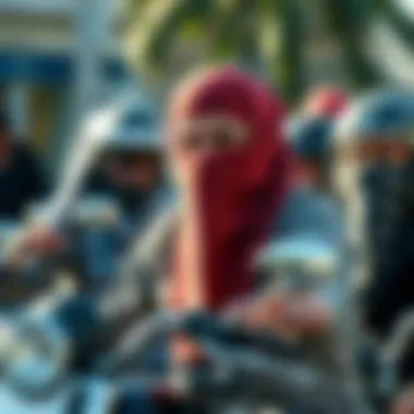 Community and Identity in Motorcycle Culture A group of motorcyclists wearing do rags, emphasizing community and identity.