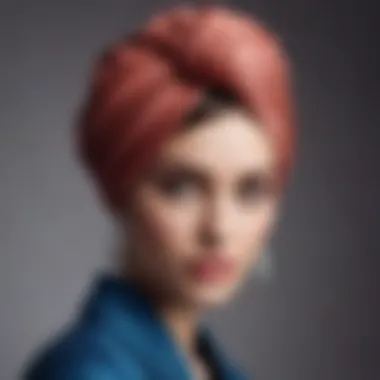 Modern Fashion Statement A contemporary fashion ensemble featuring a stylish hair turban.