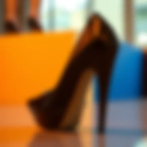 A close-up view showcasing the unique structure of a cone heel.