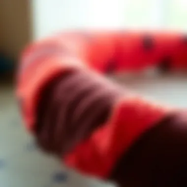 Texture and Comfort of Padded Hula Hoops Close-up of the padded material on a hula hoop, showcasing its texture.