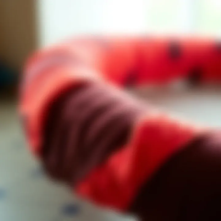 Texture and Comfort of Padded Hula Hoops Close-up of the padded material on a hula hoop, showcasing its texture.