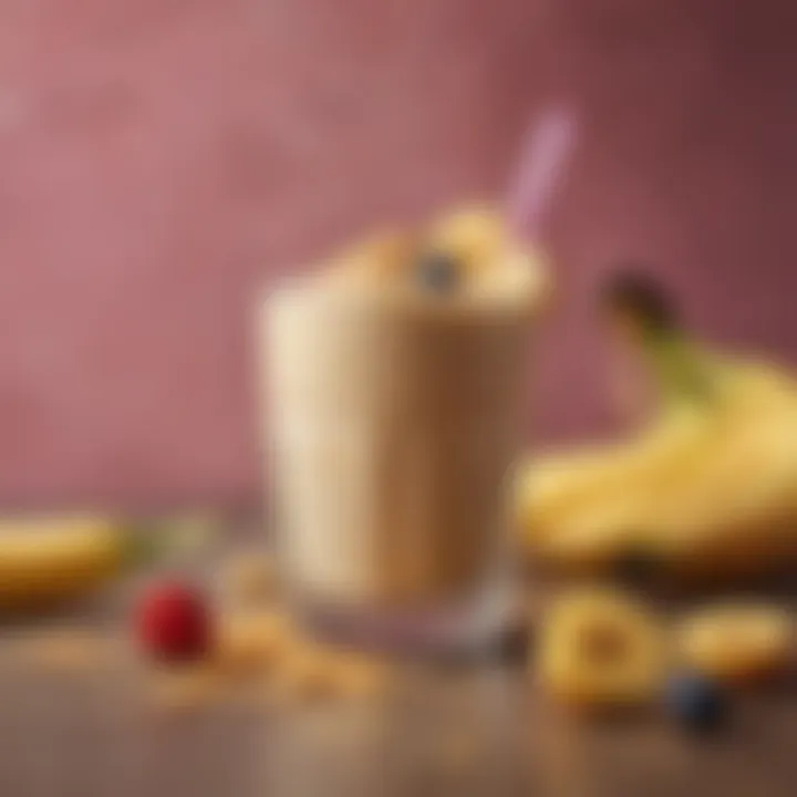 A vibrant smoothie made with banana powder and other fruits