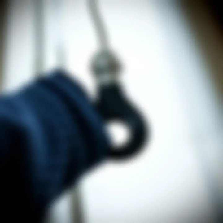 Close-up of a super adhesive hook in use