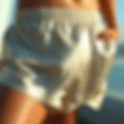 Luxurious texture of silk athletic shorts