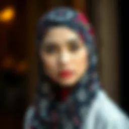 Elegant underscarf hijab cap showcasing unique patterns